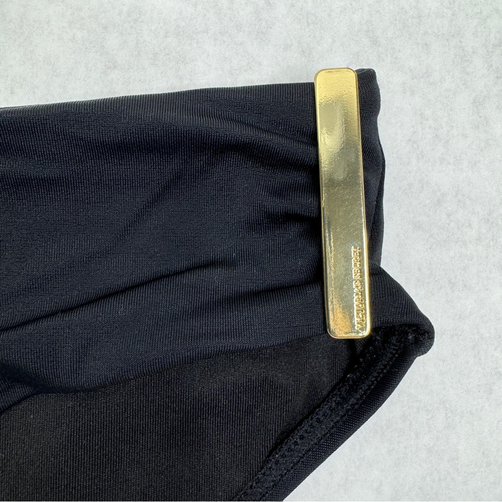 VICTORIA’S SECRET Black One-Shoulder Bikini Set with Gold Hardware - Sz M - Picture 8 of 10